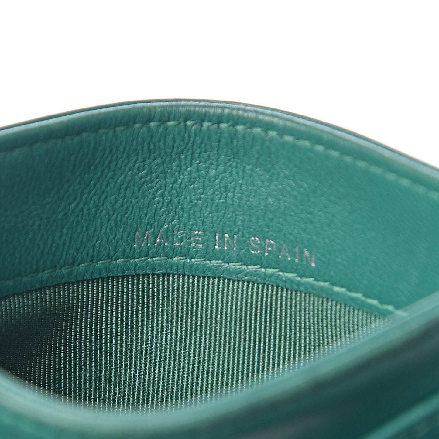 Lambskin Quilted Card Holder Green