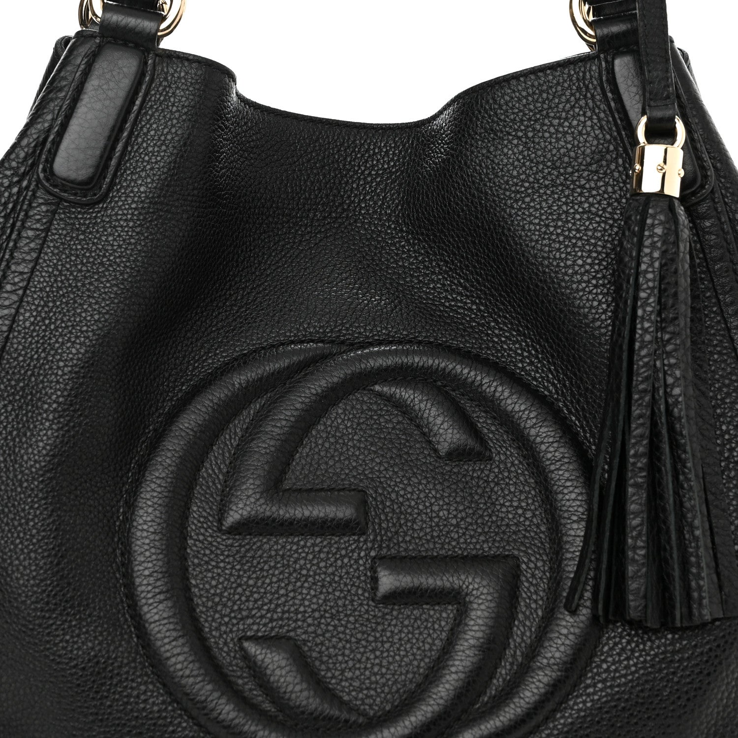 Gucci Pebbled Calfskin Medium Soho Shoulder Bag Black 8 of 10