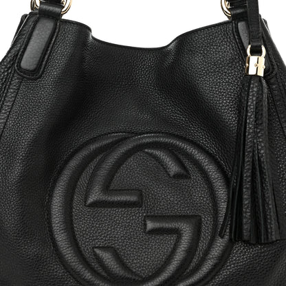 Gucci Pebbled Calfskin Medium Soho Shoulder Bag Black 8 of 10