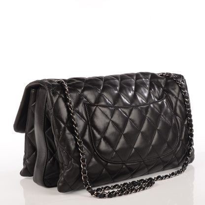 Chanel Lambskin Quilted Maxi 3 Flap Black 3 of 9