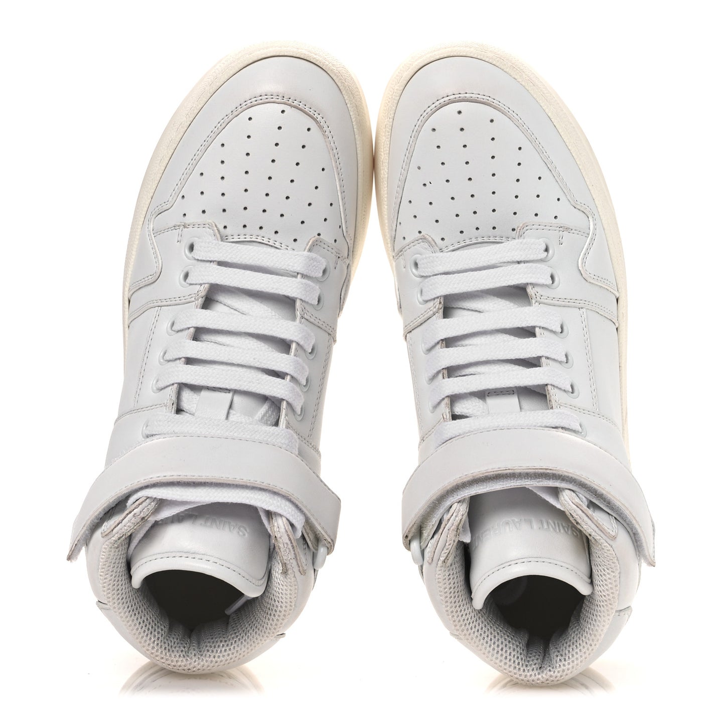 Calfskin Lax Mid Top Sneakers 39 White