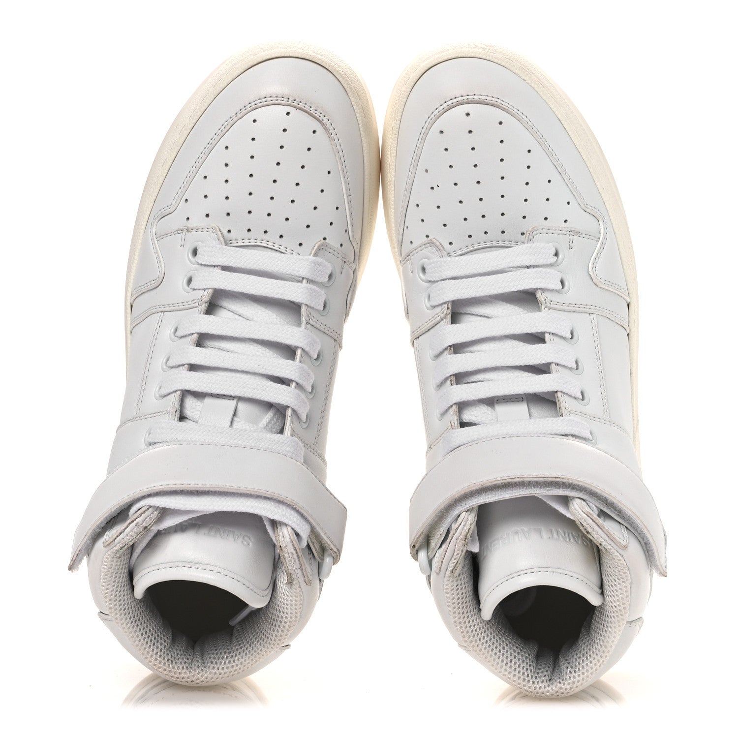 Saint Laurent Calfskin Lax Mid Top Sneakers 39 White 2 of 16