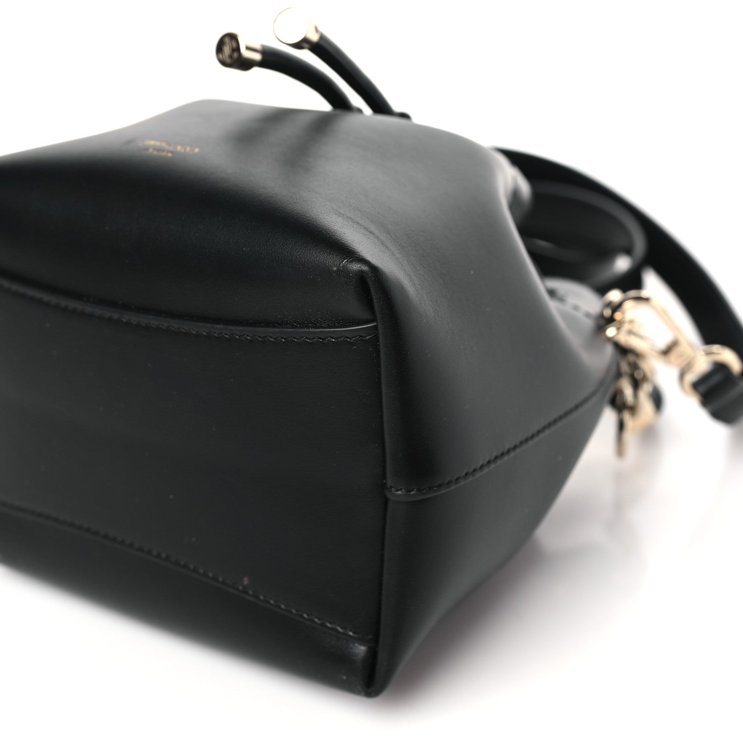 Jimmy Choo Smooth Shiny Calfskin Bon Bon Bucket Bag Black 8 of 8