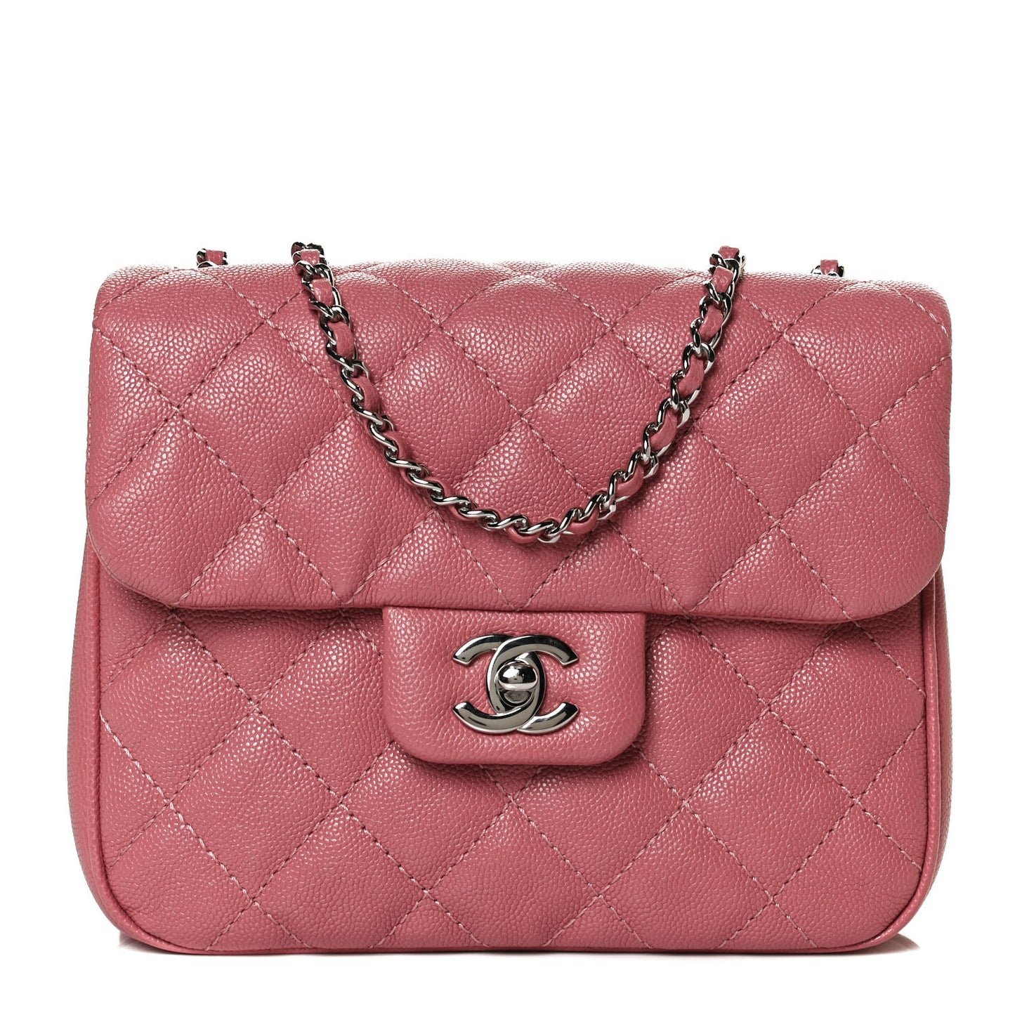 Caviar Quilted Small Urban Companion Flap Pink