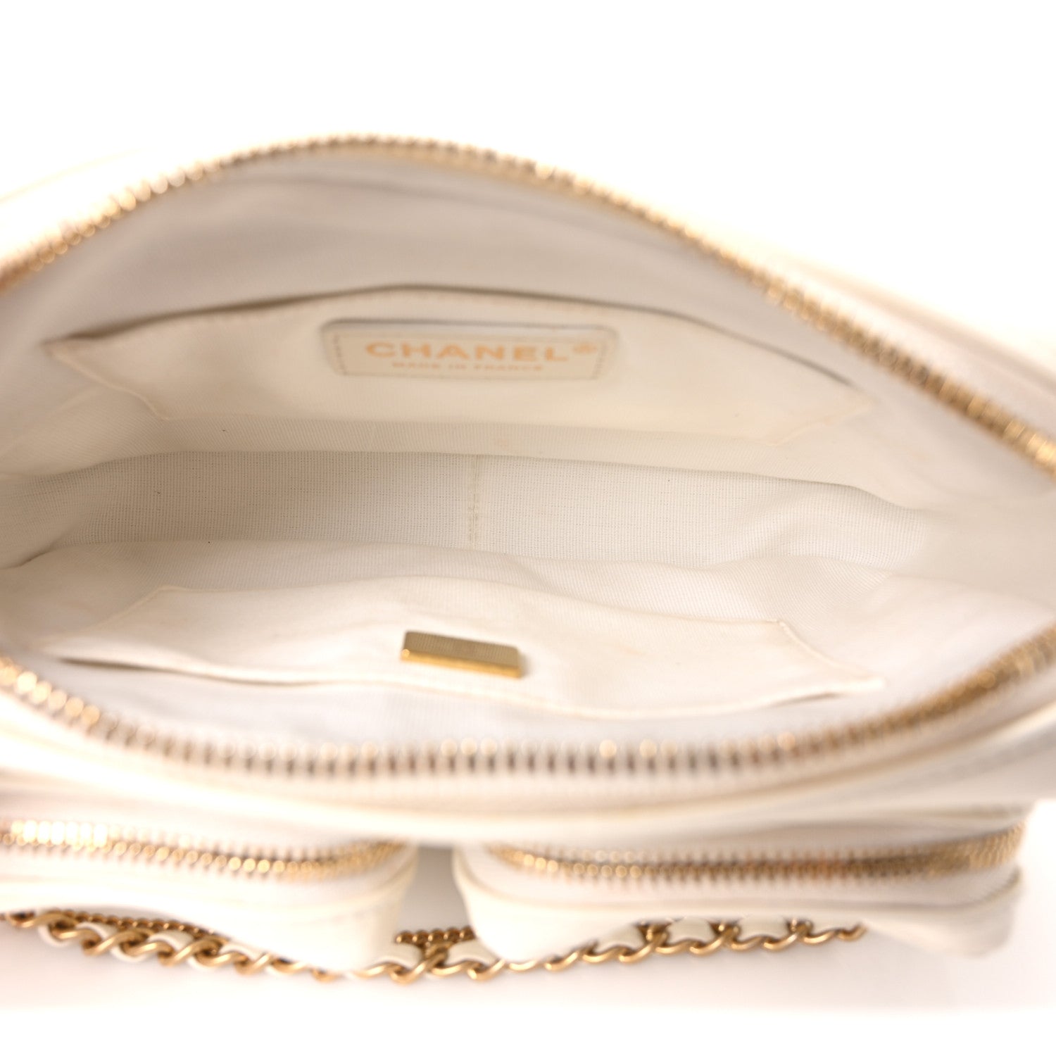 Chanel Calfskin Quilted Small Camera Case White 5 of 10