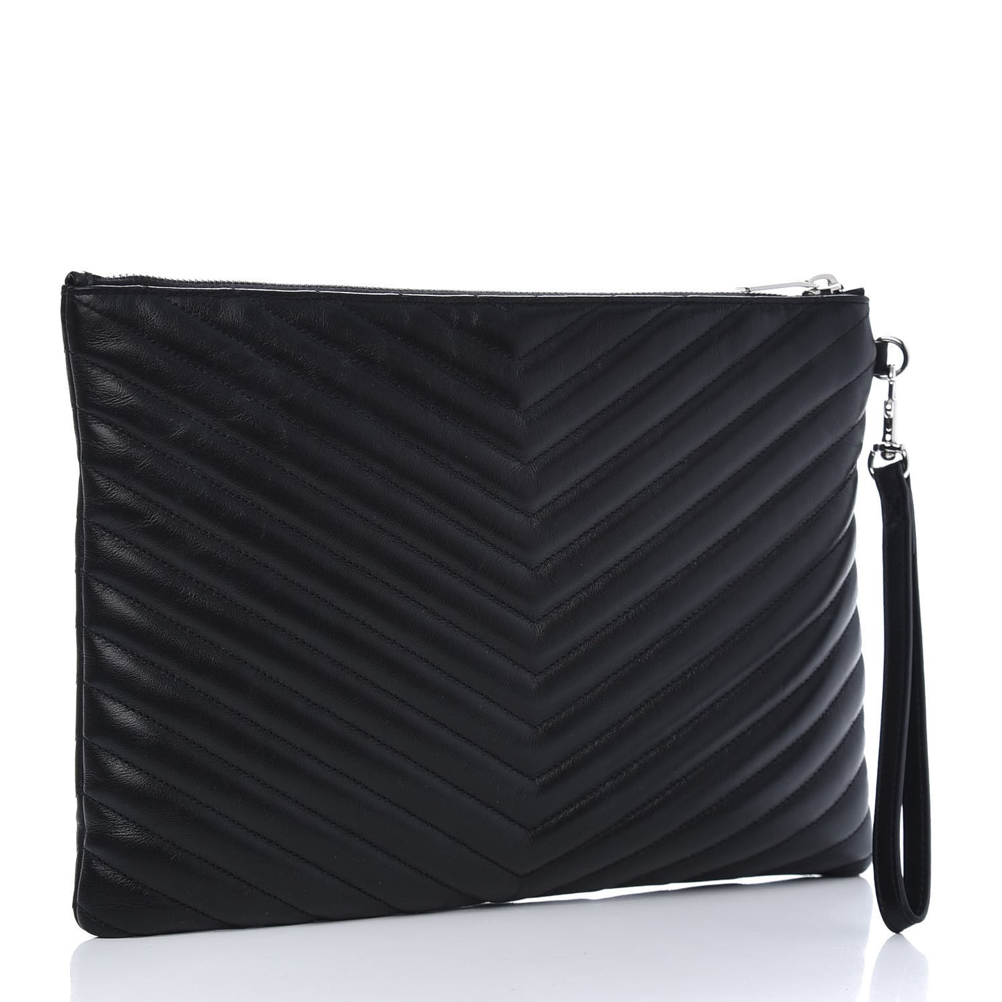 Calfskin Matelasse Monogram Cassandre Tablet Pouch Black