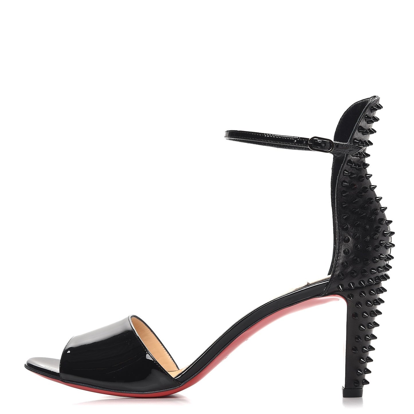 Patent Nappa Trezanita 70 Ankle Strap Sandals 39 Black