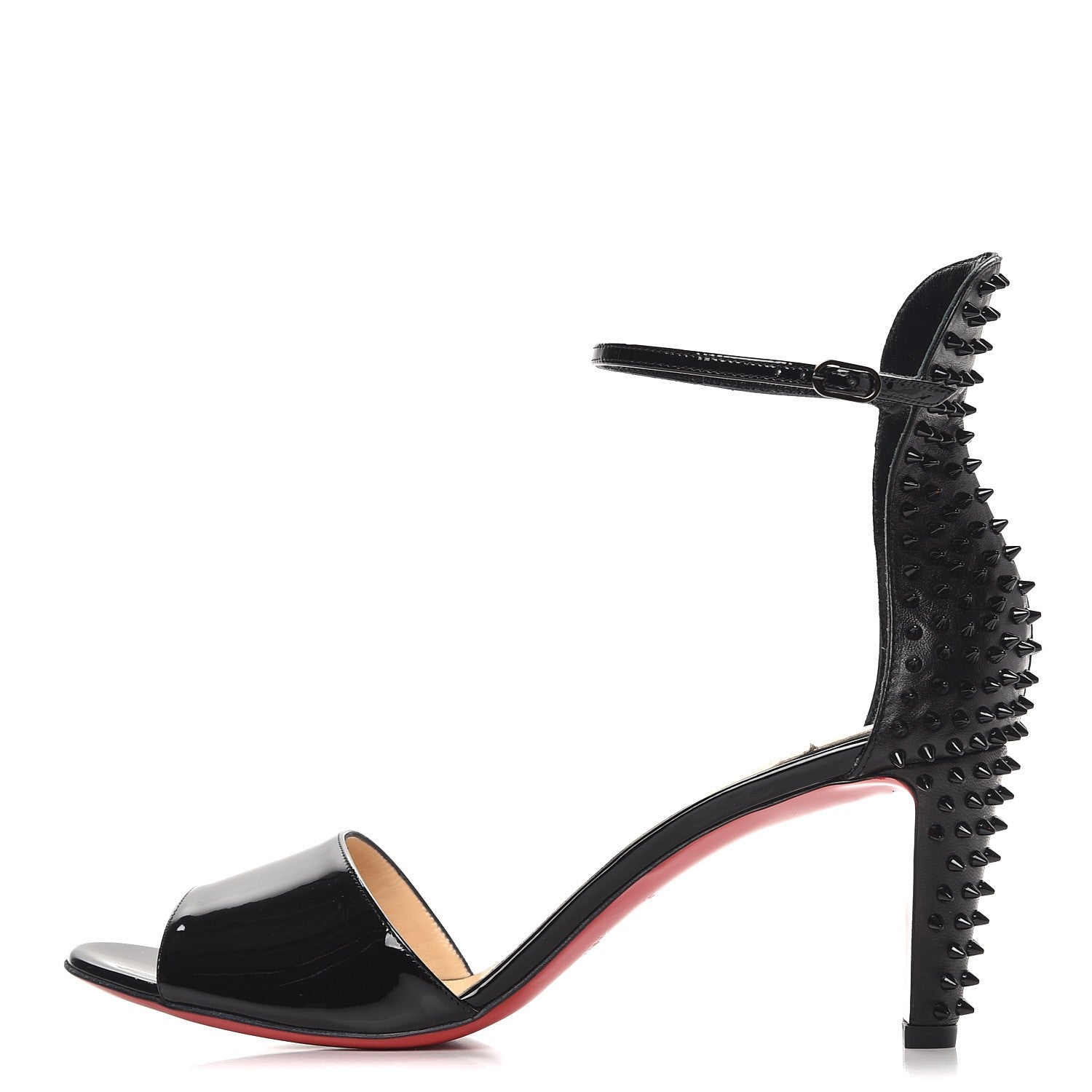 Christian Louboutin Patent Nappa Trezanita 70 Ankle Strap Sandals 39 Black 1 of 8