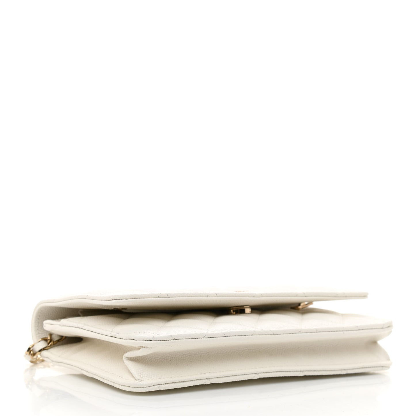Caviar Quilted Wallet On Chain WOC White