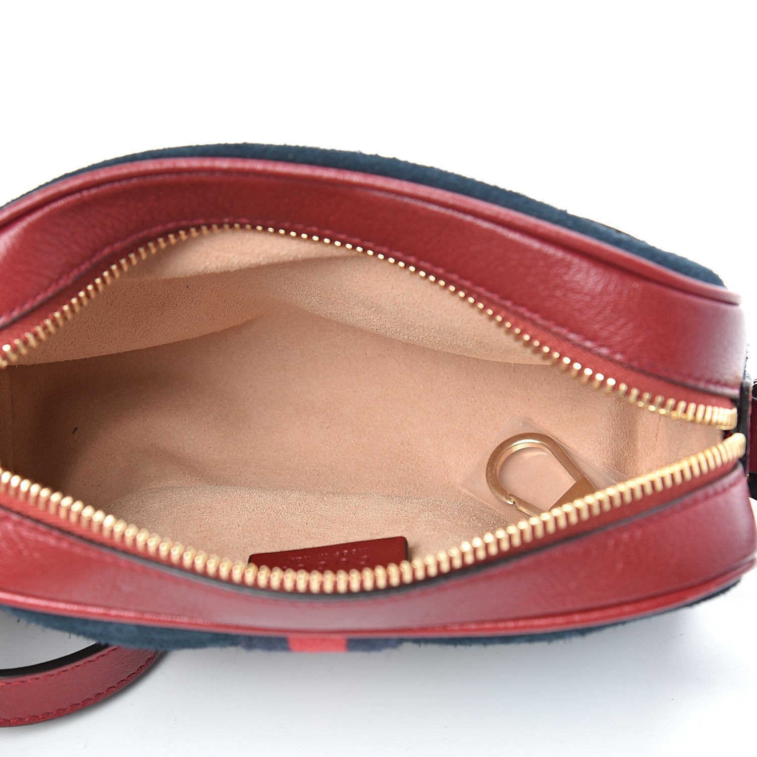 Gucci Suede Calfskin Web Mini Ophidia Shoulder Bag New Blue Romantic Cherry 5 of 11