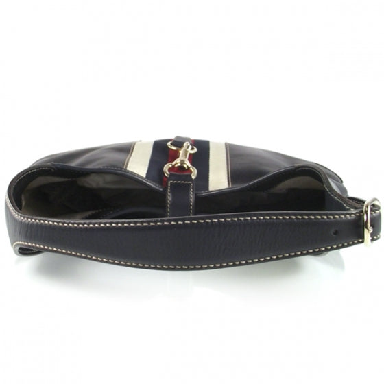 Calfskin Web Medium Jackie O Bouvier Hobo Navy