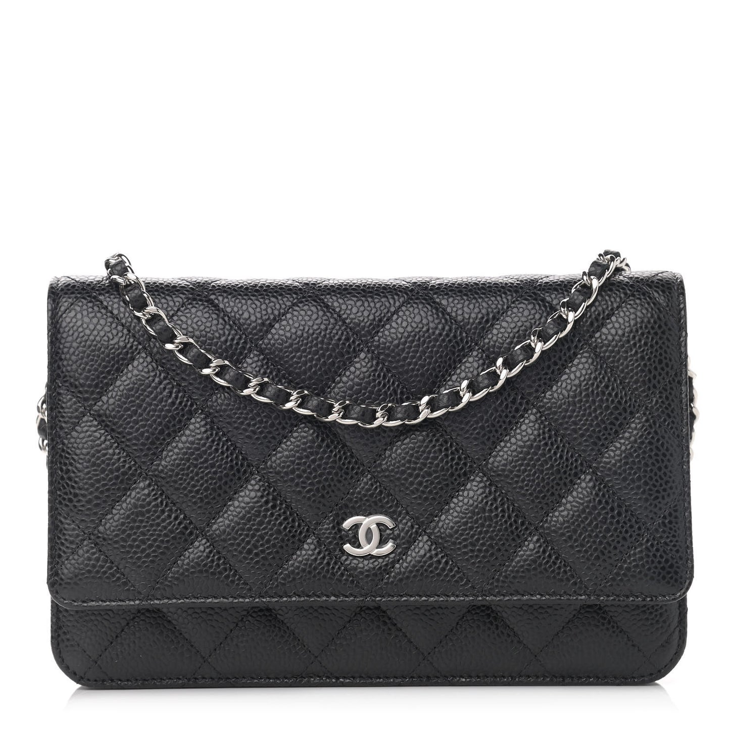 Caviar Quilted Wallet On Chain WOC Black