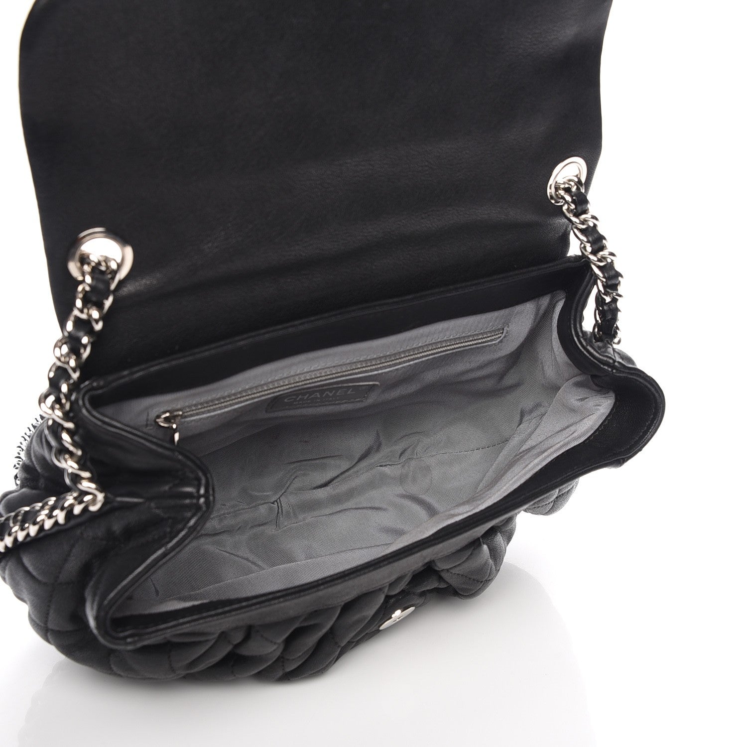 Chanel Washed Lambskin Quilted Medium Chain Around Messenger Black 5 of 8