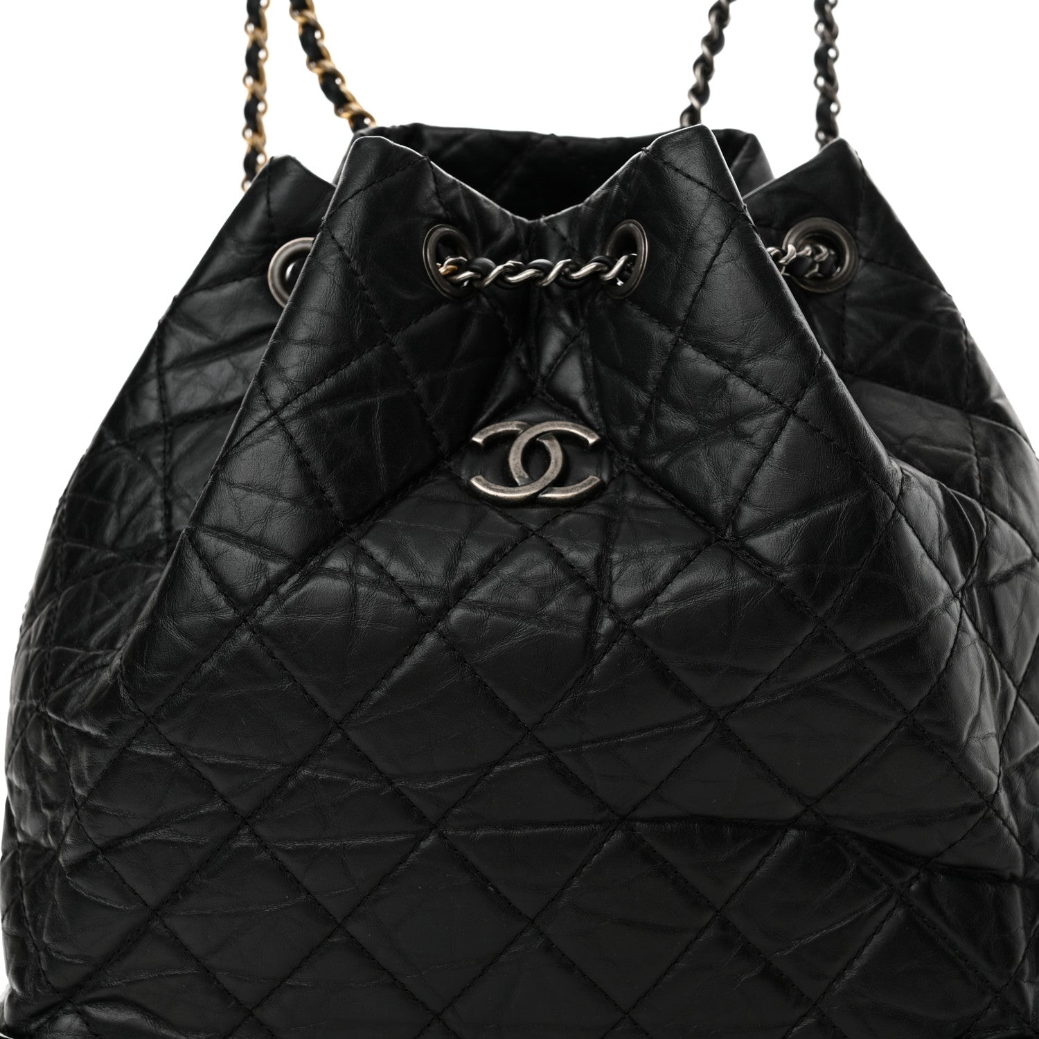 Chanel Aged Calfskin Quilted Gabrielle Backpack Black 8 of 10