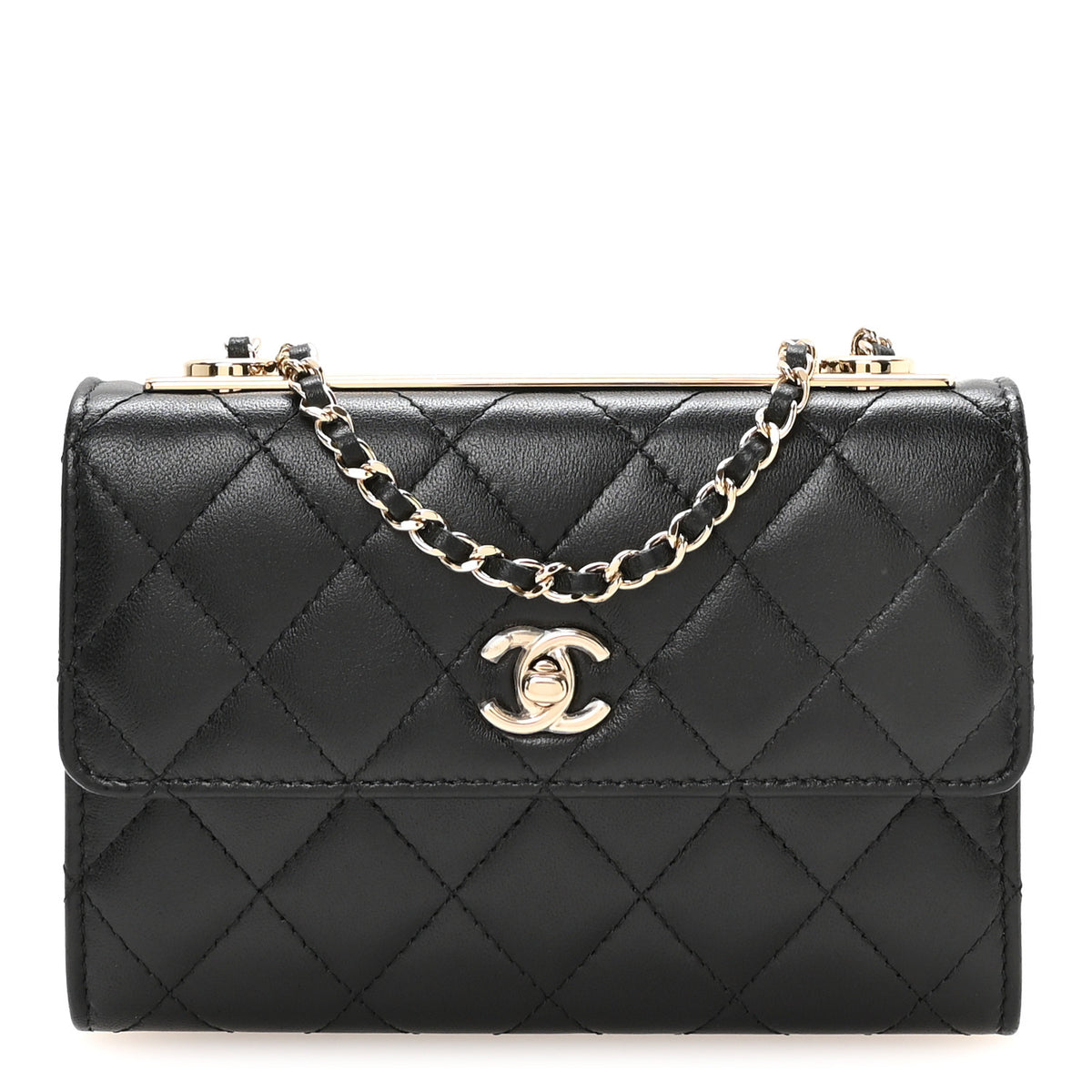 Chanel Lambskin Quilted Trendy CC Chain Clutch WOC Black 1 of 11