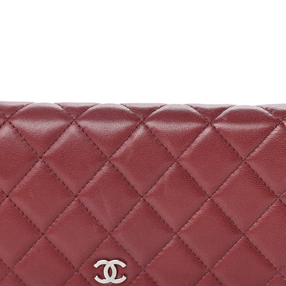 Chanel Lambskin Quilted Yen Wallet Red 10 of 11