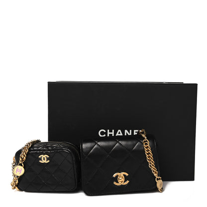 Chanel Lambskin Quilted Enamel CC Waist Bag With Pouch Black 12 of 12