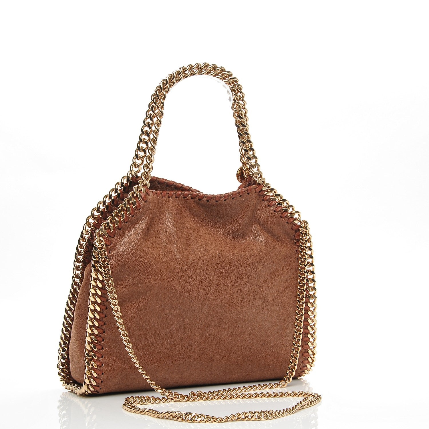 Stella McCartney Shaggy Deer Mini Falabella Fold Over Tote Maple 3 of 7