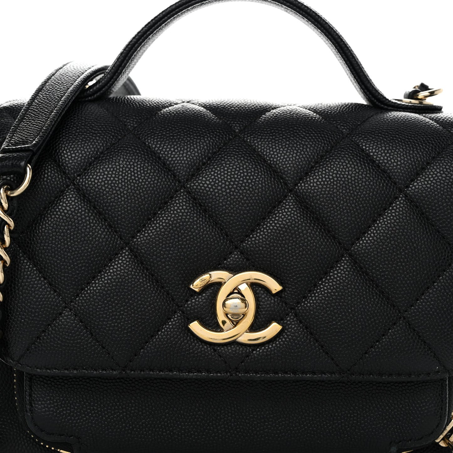 Caviar Quilted Small Business Affinity Flap Black