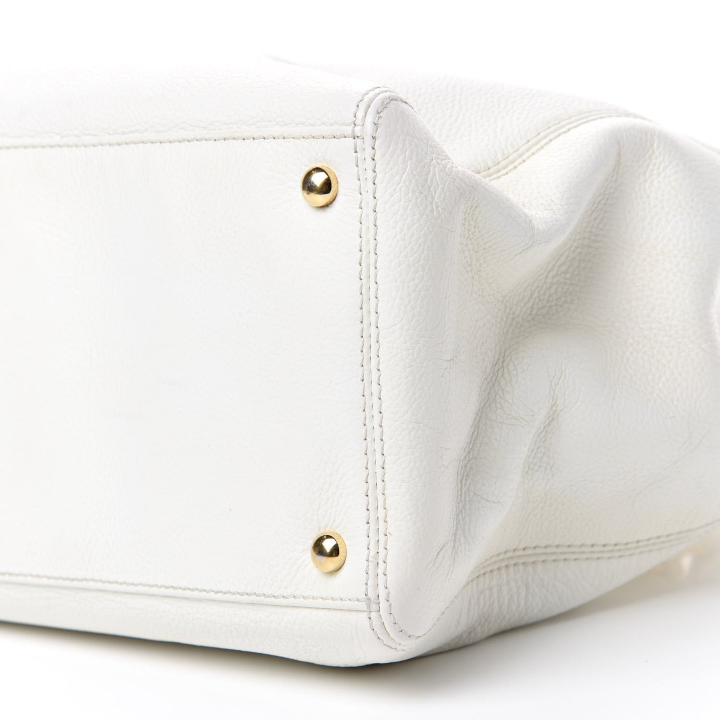 Calfskin Cerf Executive Shopper Tote White