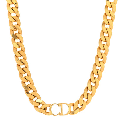 Christian Dior Metal CD Choker Necklace Gold 1 of 5