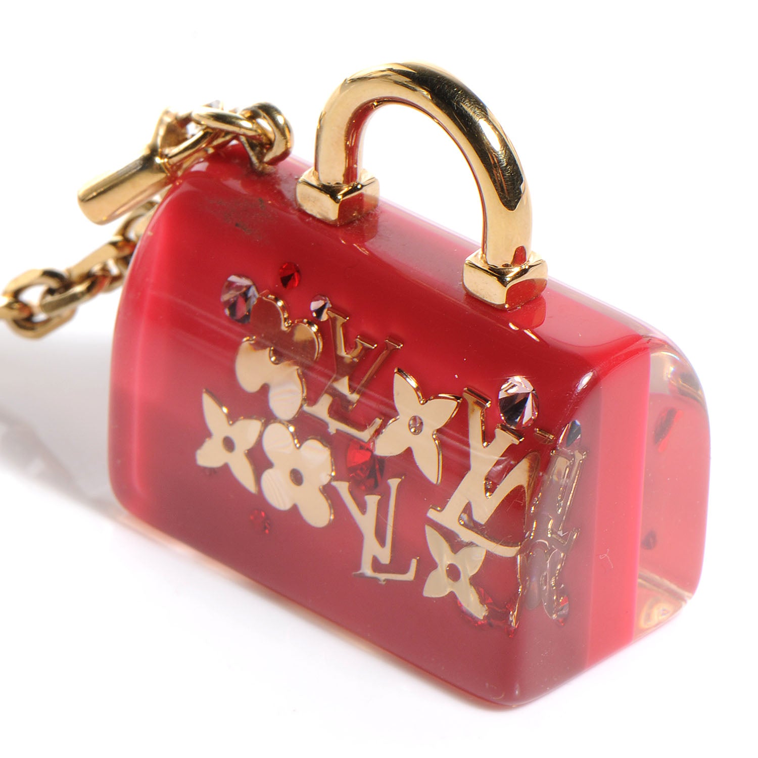 Louis Vuitton Resin Inclusion Speedy Bag Charm Key Chain Pomme D'Amour 4 of 4