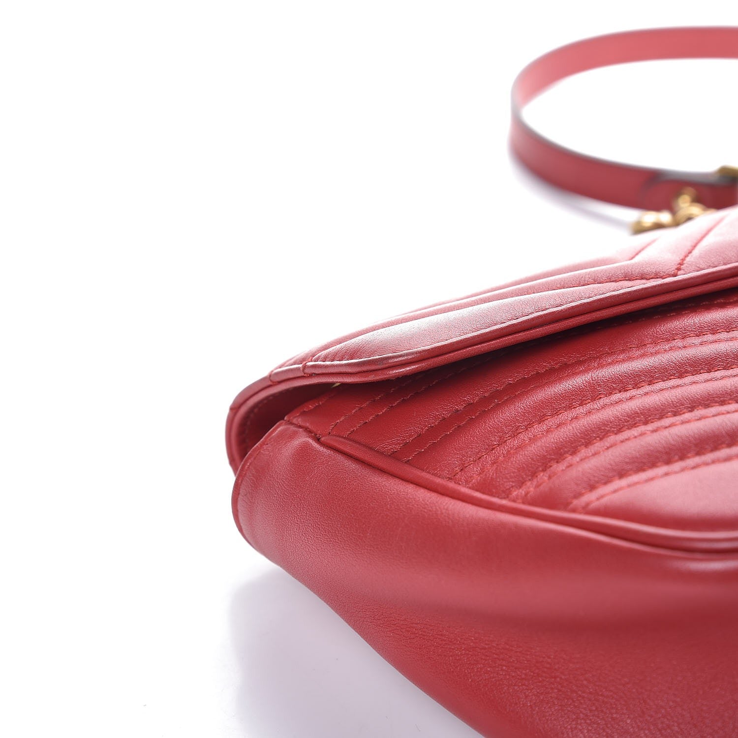 Gucci Calfskin Matelasse Small GG Marmont Shoulder Bag Hibiscus Red 19 of 19