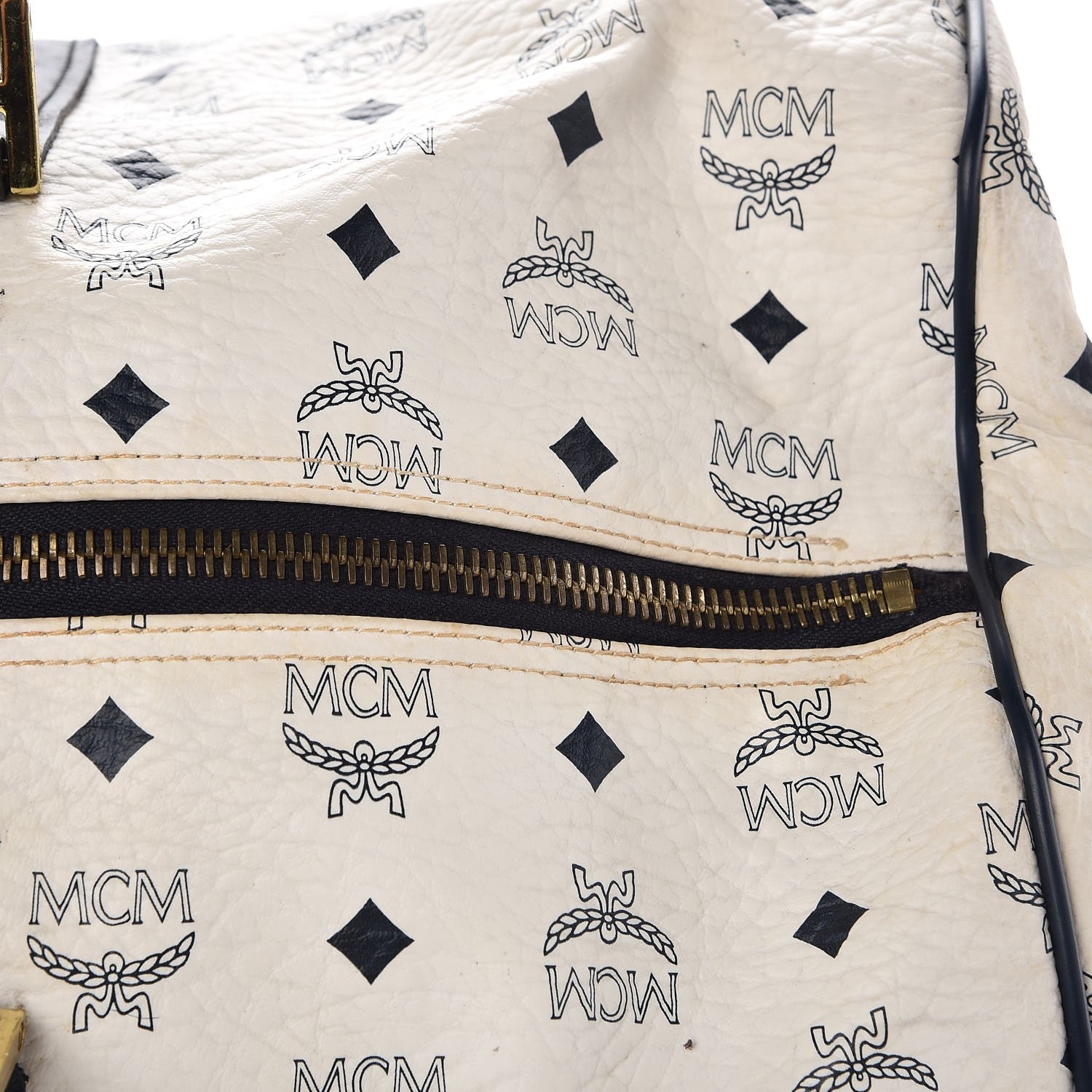 MCM Visetos Weekender Duffle Bag White 26 of 33