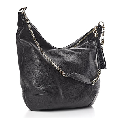 Gucci Pebbled Calfskin Medium Soho Chain Hobo Black 3 of 14