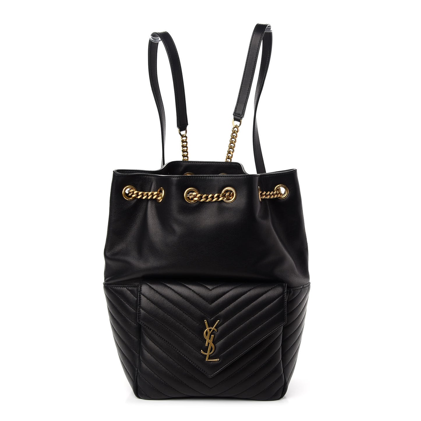 Lambskin Matelasse Monogram Joe Backpack Black