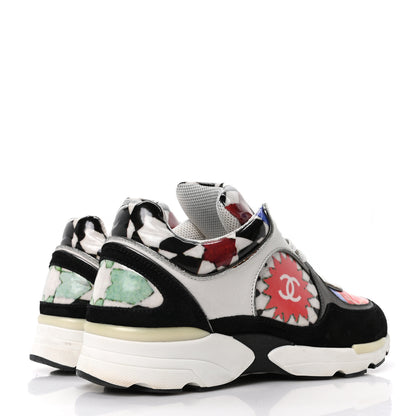 Chanel Vinyl Calfskin Suede Womens CC Sneakers 36.5 Multicolor 5 of 10