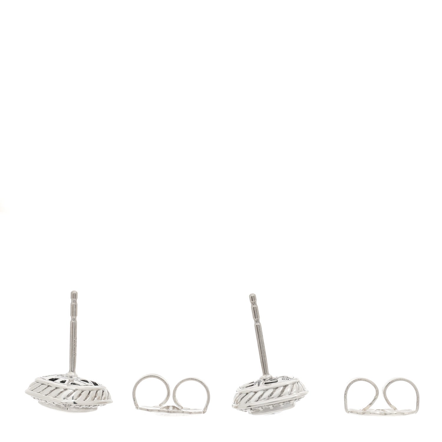 David Yurman Sterling Silver Diamond Black Onyx 5mm Petite Albion Earrings 3 of 4