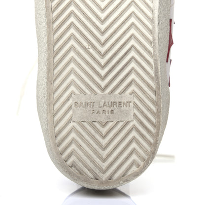 Saint Laurent Calfskin Star Court Sneakers 38.5 White Red 8 of 15