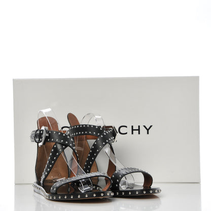 Givenchy Calfskin Studded Elegant Flat Sandals 36.5 Black 11 of 11