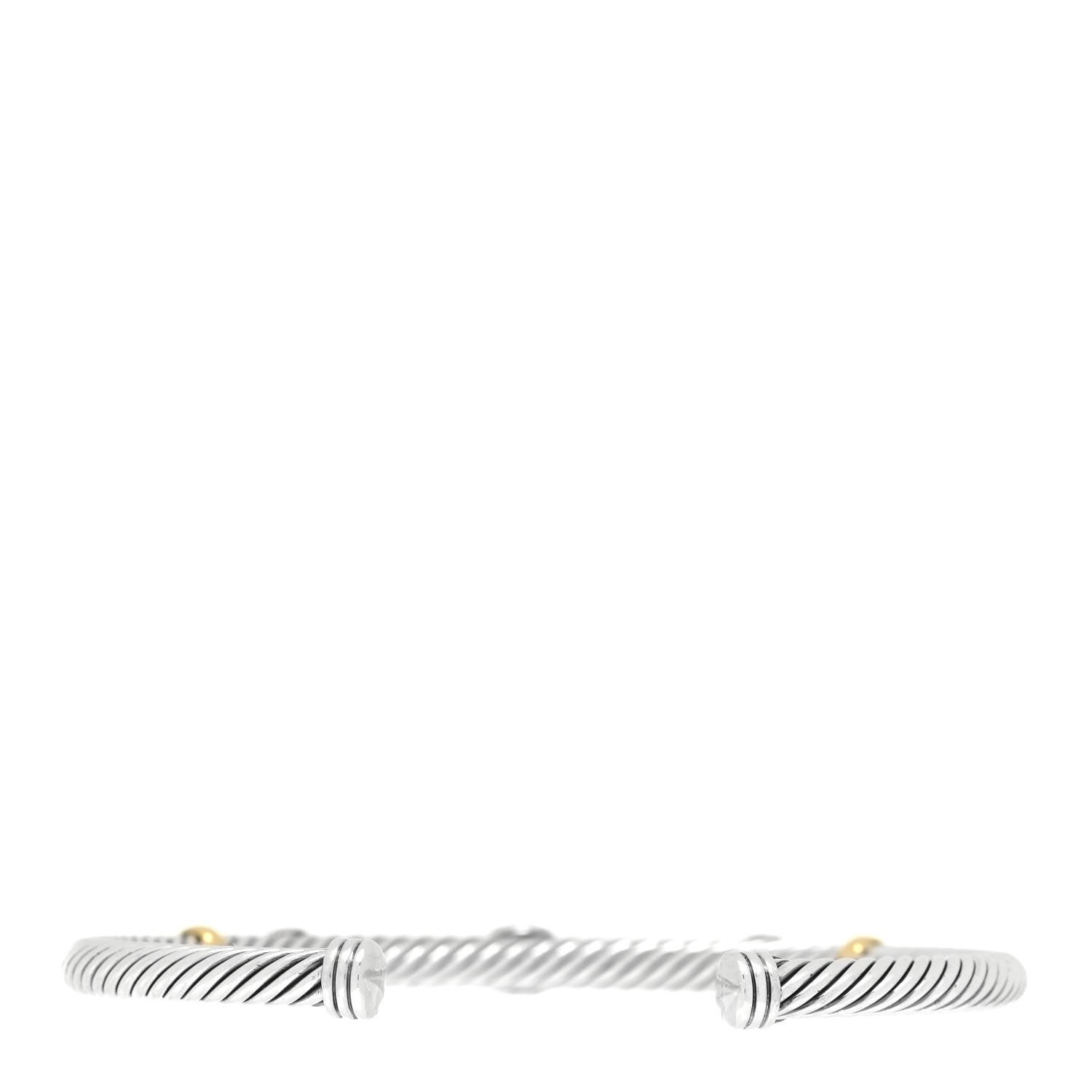 David Yurman Sterling Silver 18K Yellow Gold Amethyst Pink Tourmaline 4mm Renaissance Bracelet 3 of 4