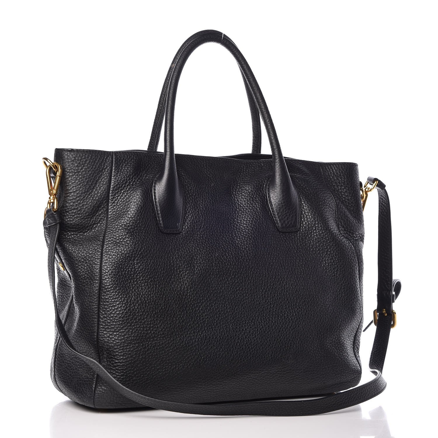Prada Vitello Daino Tote Black 4 of 14