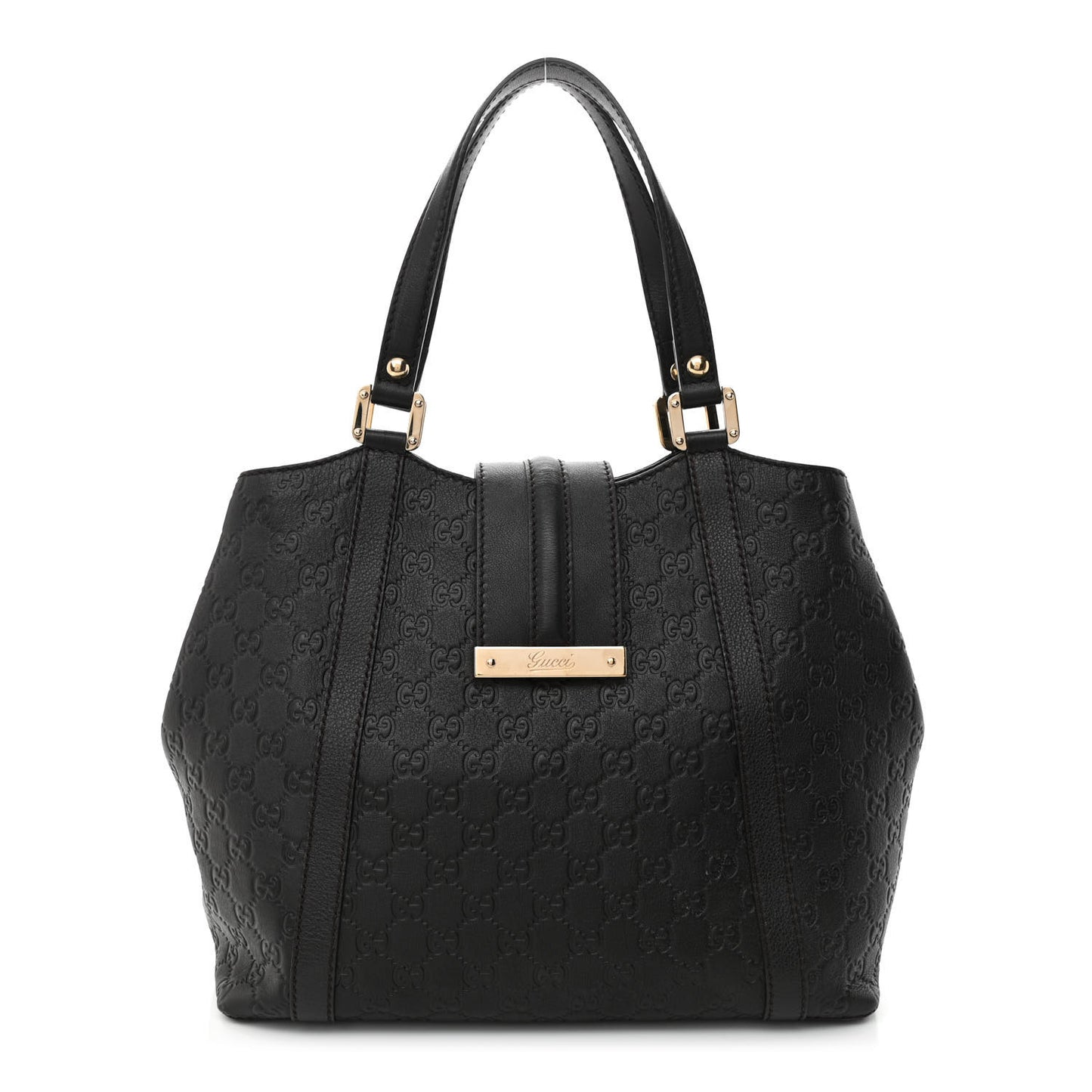 Guccissima New Ladies Web Tote Dark Brown