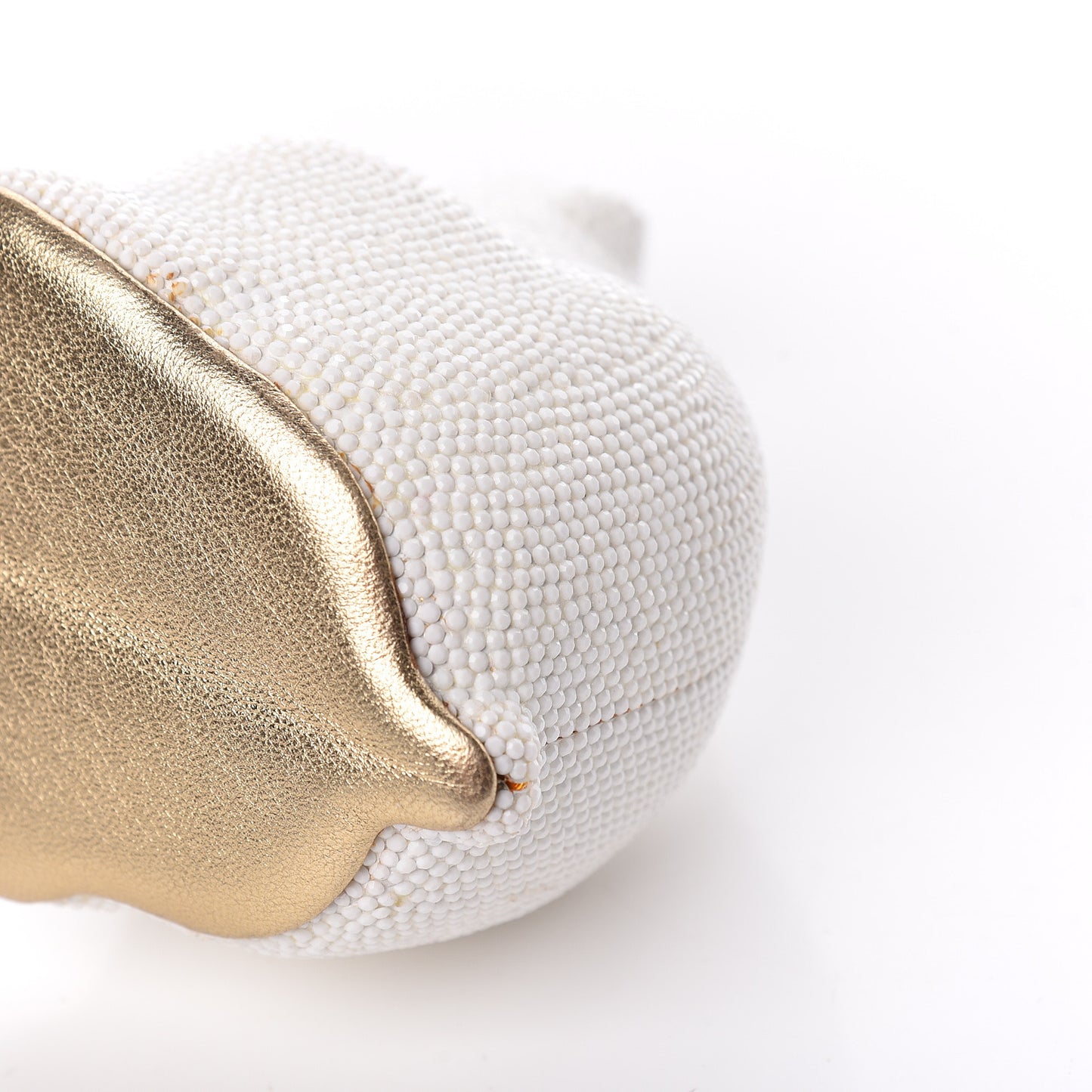 Swarovski Crystal Polar Bear Minaudiere Clutch White