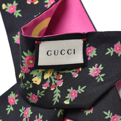 Gucci Silk Twill Sine Amore Neck Bow Scarf Fuxia Black 3 of 4