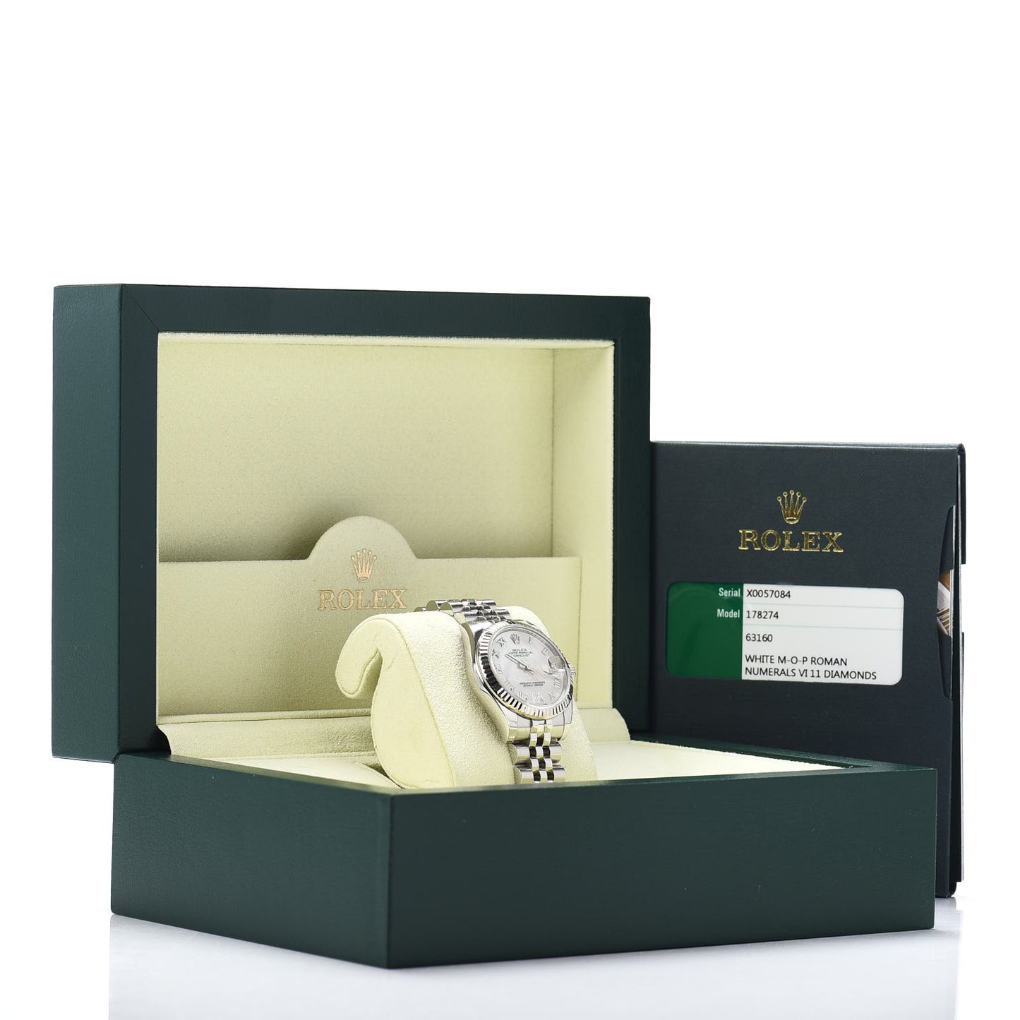 Stainless Steel 18K White Gold Diamond Mother of Pearl 31mm Oyster Perpetual Datejust Watch Roman 178274