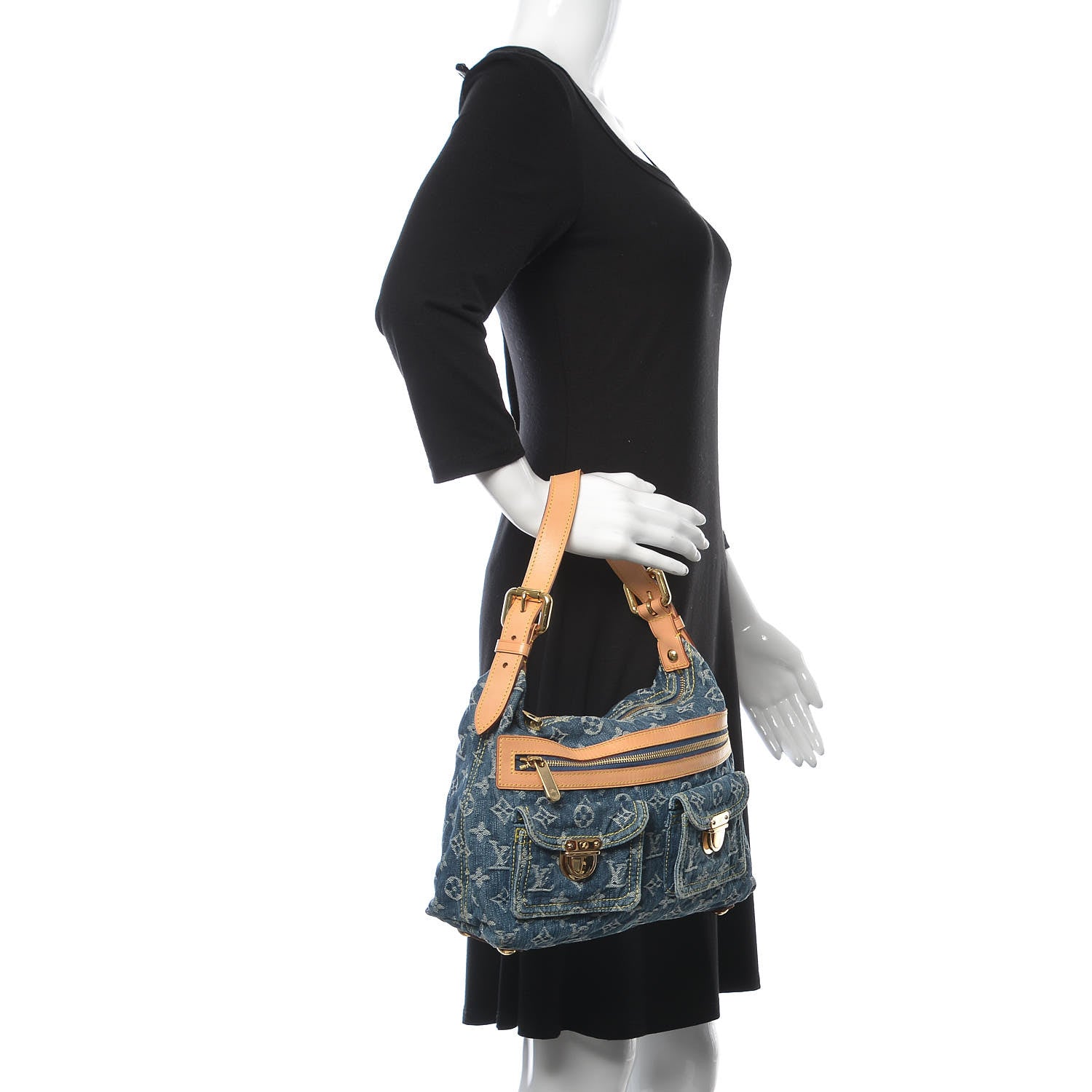 Louis Vuitton Monogram Denim Baggy PM Blue 2 of 9