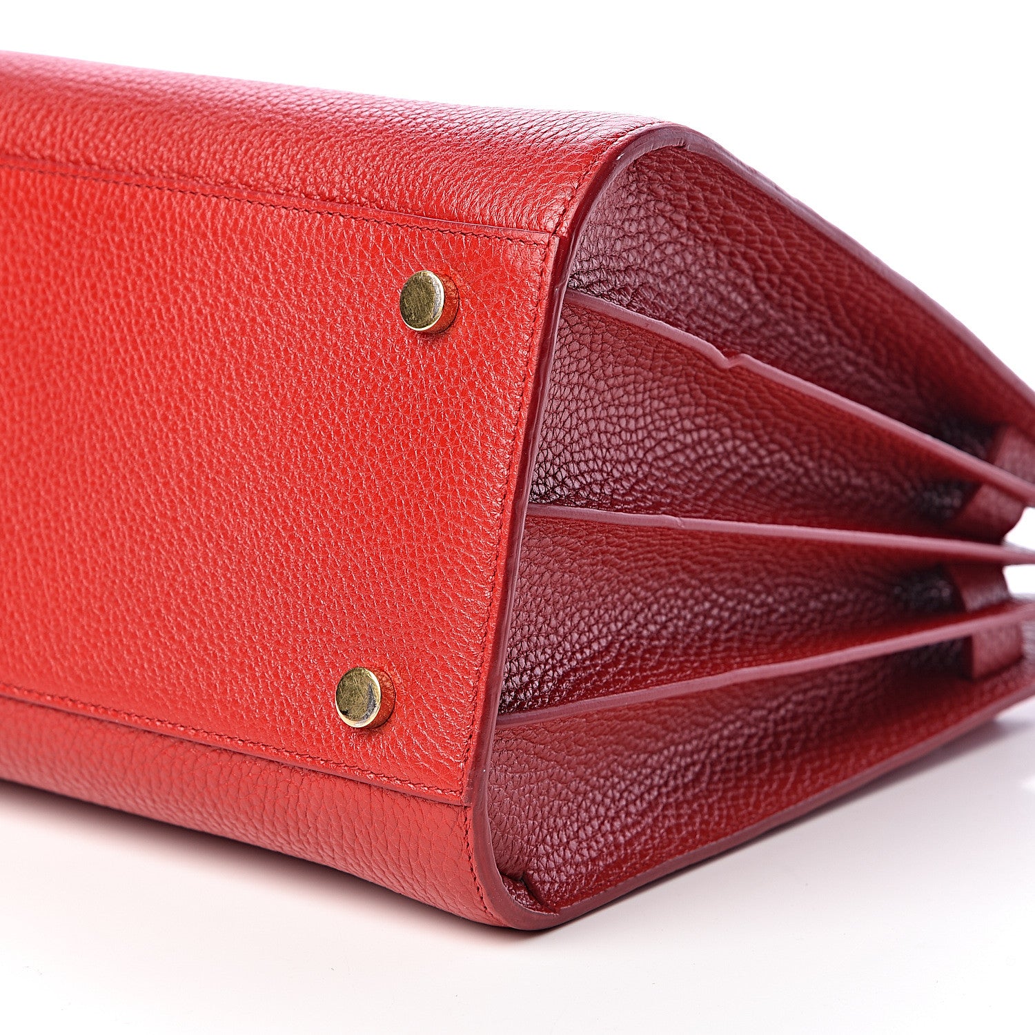 Saint Laurent Grained Calfskin Small Sac De Jour Lipstick Red 9 of 10