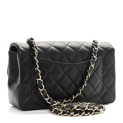 Chanel Lambskin Quilted Mini Rectangular Flap Black 3 of 11