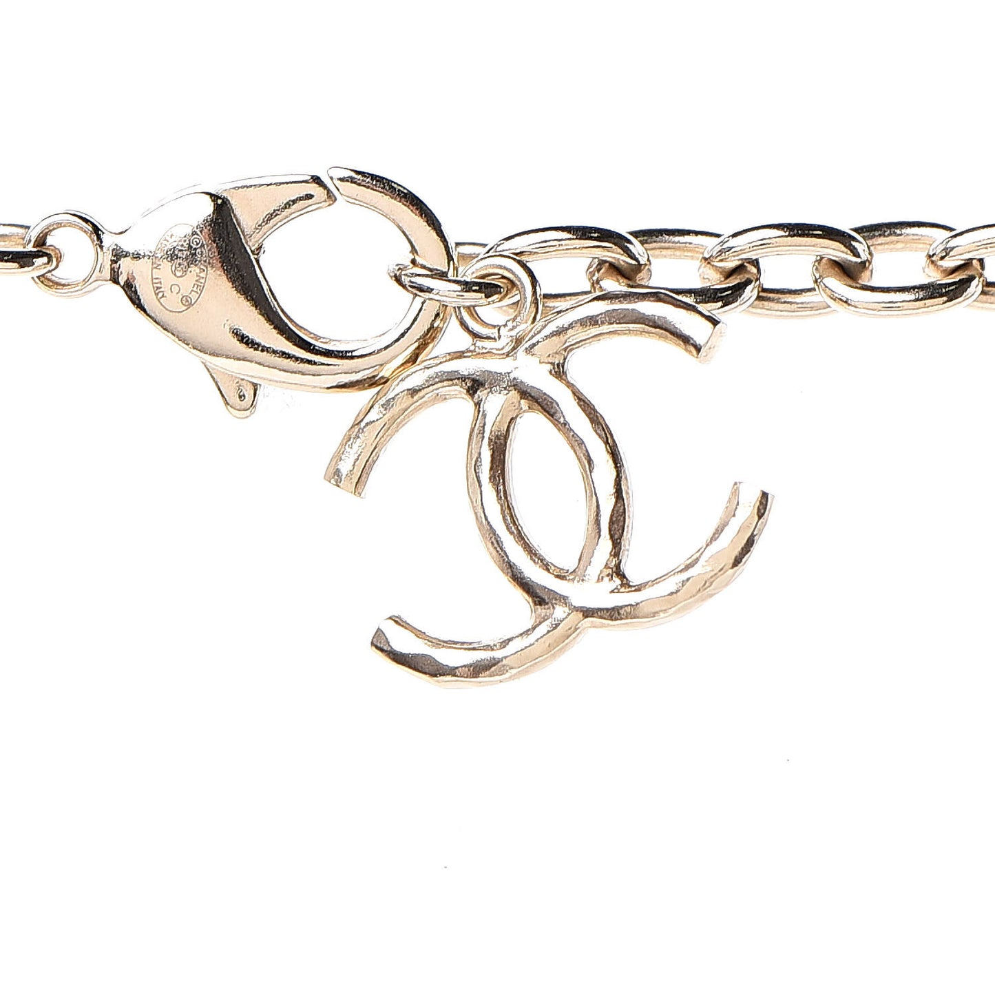 Metal Hoop Cuba Logo Necklace Gold