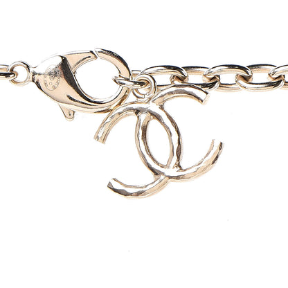Chanel Metal Hoop Cuba Logo Necklace Gold 4 of 5
