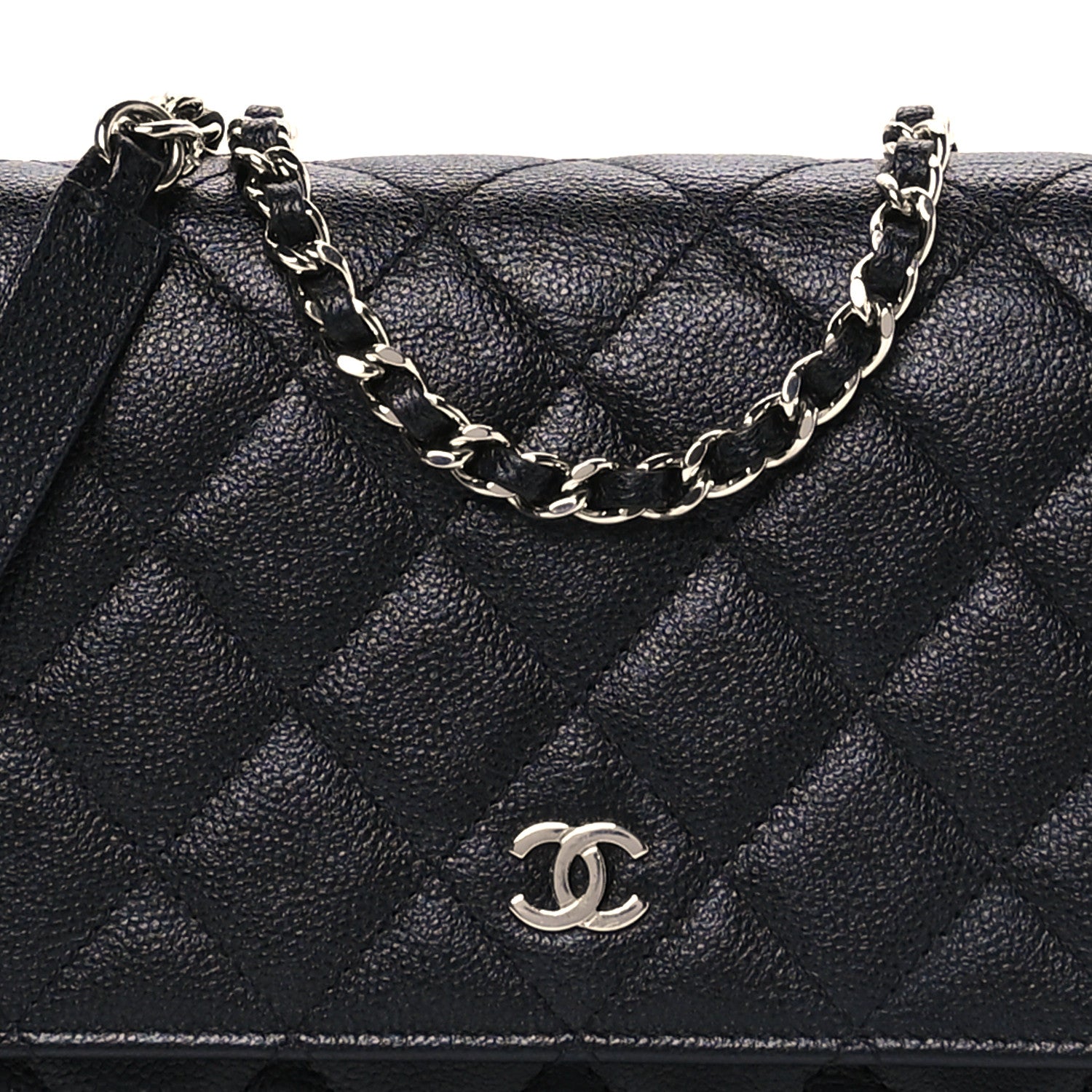Chanel Caviar Quilted Square Wallet On Chain WOC Black 9 of 12