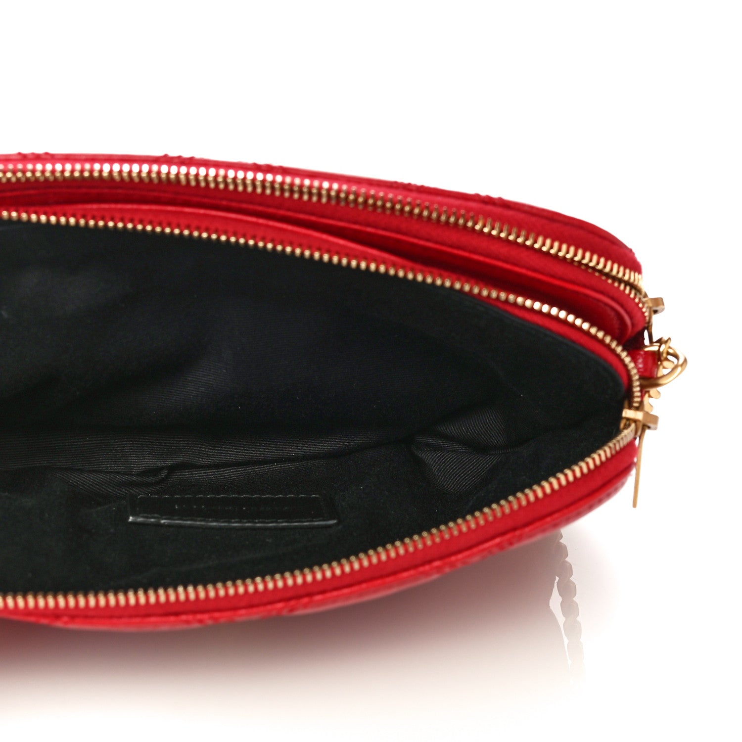Saint Laurent Grained Lambskin Quilted Mini Becky Double Zip Bag Rouge Eros 5 of 15