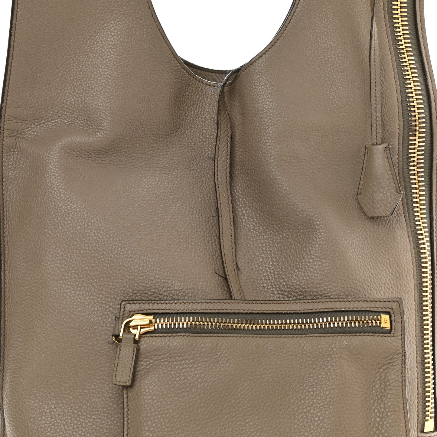 Ramskin Small Alix Padlock Zip Shoulder Bag Beige