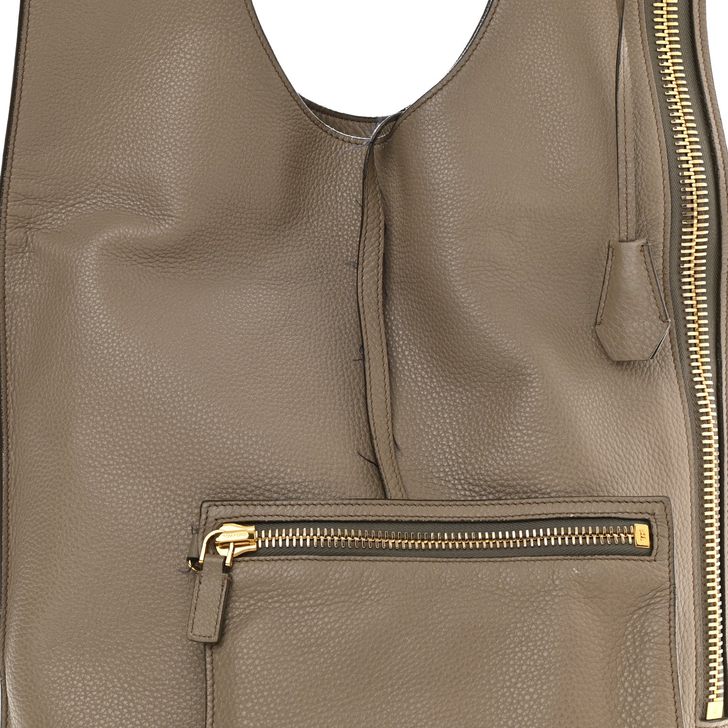 Tom Ford Ramskin Small Alix Padlock Zip Shoulder Bag Beige 8 of 13