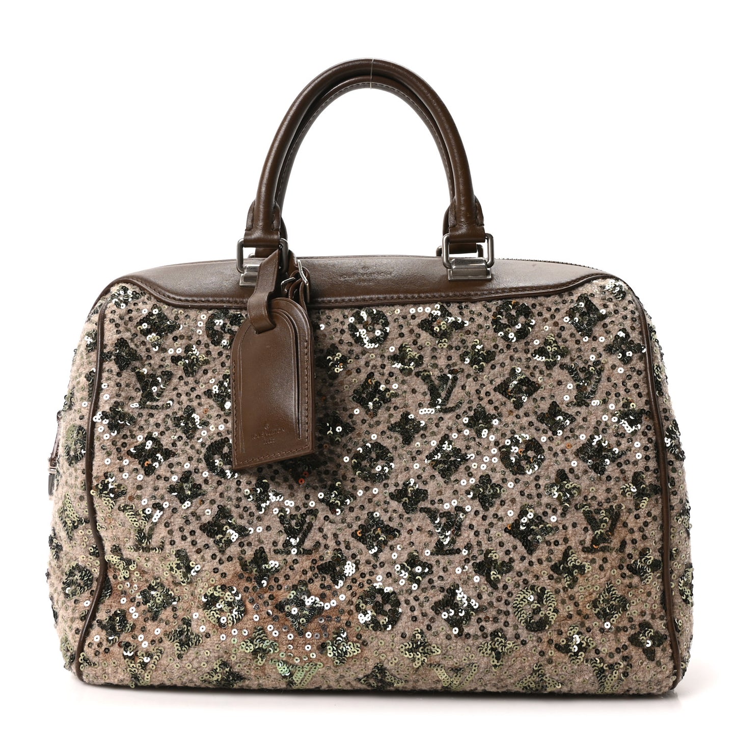 Sequin Monogram Sunshine Express Speedy Kaki